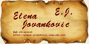 Elena Jovanković vizit kartica